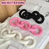 VISTABLUE Chain Link Pillow, Unique Throw Pillows, Love Pillows Aesthetic Cushion Decorative Soft Fun Funky Pillows for Bed Couch Chair Decoration (White), LTBZ01