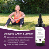Epigenetics Vitamin B Complex Liquid Drops 50ml | 2 Months Supply, 66 Servings. High Strength Vitamin B12 Methylcobalamin & Adenosylcobalamin, B1, B2, B3, B5, B6 with Choline, Folic Acid | UK Made & Vegan