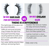 Eyelash Glue (2 Pack) 30 Second Lash Glue for Strip Lashes Soft Bond Daily Hold Low Irritation Low Fumes False Eyelash Extension Glue Rubbery Texture (2, Black, 1 fl. oz. ea.)