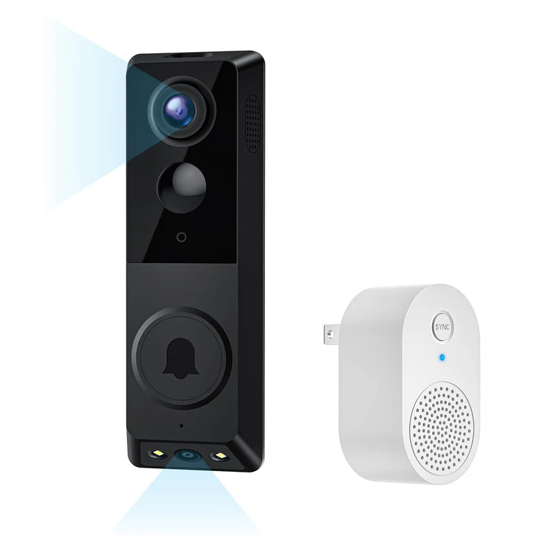 FISHBOT Security Video Doorbell, Dual Cameras with Delivery Guard, 1080p Full HD and Color Night Vision, Intelligent AI Detection, Two-Way Audio, 2.4GHz Wi-Fi Support, Cloud Storage (Sold seperately)