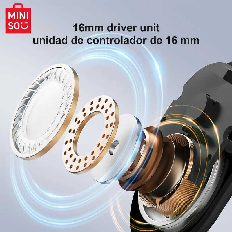 MINISO MS162 Translation Earbuds Real Time OWS Open Ear AI Translator Earbuds Wireless Bluetooth Earphones Support 135 Languages Translator Earbuds Bluetooth Translation for iOS & Android