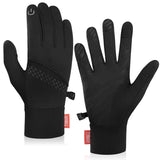 TIBISI Cycling Gloves Winter Thermal for Men & Women Warm Windproof Touchscreen Non-Slip Shock Absorbing Outdoor Running Cycling Mountain Bike Gloves, Classic Black-03
