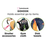 Fusionbrands GoHook All Purpose Household Hook, Portable Hook For Towels, Towel Holder, and Numerous Small Items in Kitchen, Bathrooms, Closets and on the go, S hook, Black