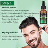 GOWLAVER All In One Men's Skin Care Set Facial Cleanser Toner Scrub Serum Moisturizer