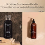 Tonico Vittale Kit 2 Paquete Tónico Y Shampoo Para Cabello Rizado| Unisex | Paso 1 y 2 | Crecimiento Y Fortalecimiento Capilar | Brillo Y Reconstrucción | Control del Frizz | 100% Ingredientes Naturales