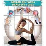 MUZAMOX MUZAMOX Castor Oil Organic Cold Pressed Unrefined Glass Bottle (8fl.oz/237ml), Castor Oil Pack Wrap Organic Cotton and Castor Oil Packs for Liver Detox