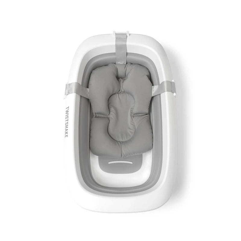 Twistshake Non-Slip Baby Bath Pillow for Newborns | Soft and Foldable Shower Pillow for Toddlers | Floating Air Pillow for Bathing Babies | 0 Months+ | Light Grey