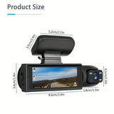 Dash Cam Front & Rear, Cardvr Video Dash Cam, 1 Count Mini Dash Cam for Car with 32GB SD Card, 3.16 Inch IPS Screen 1080P HD Camera with Dual Lens