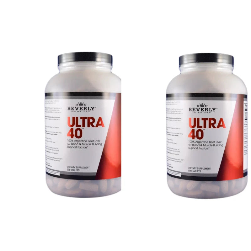 Beverly International Ultra 40 100% Argentine Beef Liver 500 Tablets***2 PACK***