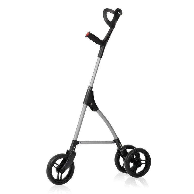 DAILYLIFE Rollator Walker for Seniors & Caregivers - Steerable Cane with 7.5" Wheels, Adjustable Height, Folding Design, Lightweight Aluminum Frame - White