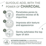 Botanic Tree Men's Face Wash with Glycolic Acid & Activated Charcoal (6oz.) - Deep Cleaning and Energizing Facial Exfoliating Cleanser…