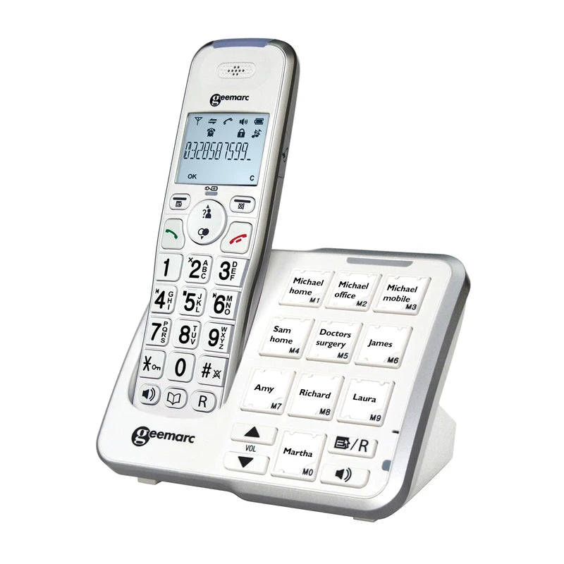 Geemarc AMPLIDECT 295 PHOTO cordless seniors phone answering machine, Foto-Tasten Beleuchtetes D