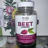 WELLNESS garden BEET Gummies Supplements Black Cherry Flavor 60 Ct Circulation