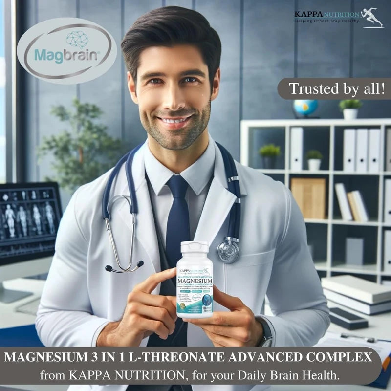 (150 Capsules), 2,253mg Per Serving, Providing 420mg Elemental Magnesium, L-Threonate, Bisglycinate Chelate, Malate, from Kappa Nutrition.