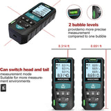 Mileseey S2 IP54 Digital Laser Rangefinder, Distance Measurement Device with 2 bubble levels, LCD Backlight, m/inches/feet with Multiple Measuring Modes such as Pythagoras/Distance/Area/Volume, IP54