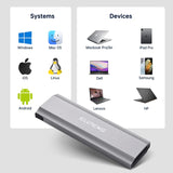 ELUTENG M.2 SSD Enclosure M.2 NVME SATA Dual Protocol Hard Drive Enclosure Aluminum USB 3.2 Gen 2 10Gbps External NVMe to USB SSD Reader Max 4TB Supports M and B&M Keys SSDs