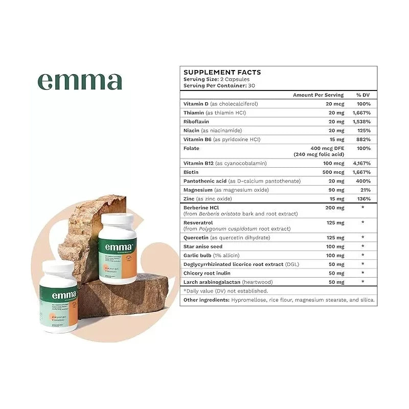 Emma - Relief Supplement Konsciens Keto for Gut Bloating 60 Capsules new