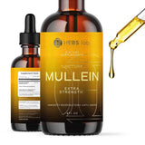Mullein Drops - Mullein Leaf Extract - Wellness Supplement - Made in USA by HEBS lab. lung health support immune system gluten free vegan soy free - Specification: 2FL. Oz
