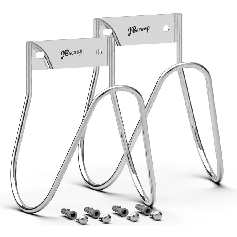 JBscoop Garden Hose Holder Stainless Steel Small Wall Mount Garden Hose Hook, Ideal for Water, Air, Hydraulic Hose, Ropes, Extension Cords Heavy Duty & Rust Proof Large Set of 2