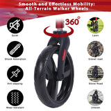 Walker for Seniors, Lightweight Rollator Walker with seat, Foldable Rolling Walker with 8 inch All Terrain Rubber Wheels, Ergonomic Adjustable Handles and Backrest for Seniors and Adult.