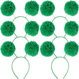6 Pieces Pom Pom Headband Pom Yarn Headbopper Fluffy Ball Hairband for Adults Kids Events Celebrations Themed Parties (Green)