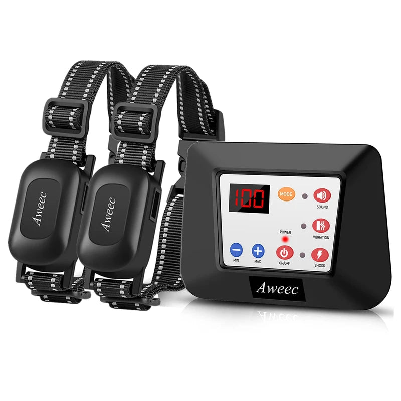 Aweec Wireless Dog Fence, Electric Fence with Dog Training Remote Control,Wireless Pet Containment System Outdoor, Adjustable Perimeter Dog Collar for Large,Medium,Small Dogs