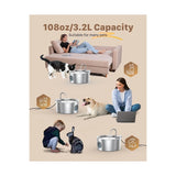 FOFNON Cat Water Fountain Stainless Steel - Dog Automatic Waterer Bowl - Auto Pet Di...