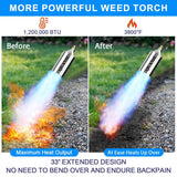 Propane Torch Weed Burner Kit,High Output 1,200,000 BTU with Self Igniter and Turbo Trigger,Heavy Duty Blow Torch with 10FT Hose,Flamethrower for Weeding,Roofing,Melting Snow,Road Paint Removing