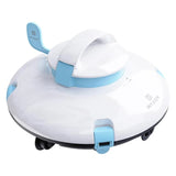 PoolMr Cordless Robotic Pool Cleaner - Above Ground Pool Vacuum - 52 Ft/Min Speed, Dual-Motor, IPX8 Waterproof, Self-Parking, Ideal for Flat Swimming Pools, Blue Model2 (Updated Version)