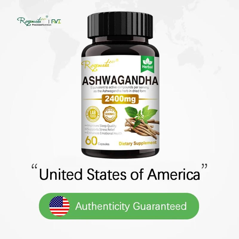 ROYAVITA 【Enhanced Potency】Royavita Ashwagandha 2400mg with Black Pepper Extract | Support Sleep Aid & Athletic Performance, Organic Vitamin B6 & B12, Dietary Supplement for Men & Women-7 - Specification: 2 bottle of 120 Capsules