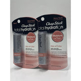 ChapStick Total Hydration Moisture Hint Of Tint Lip Balm Warm Nude 0.12 Oz Lot 2