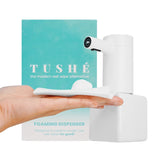 TUSHÉ Toilet Paper Foam Dispenser. Eco-Friendly Flushable Instant Wet Wipe Alternative. Touchless, Rechargeable, Waterproof. Plumbing & Septic Safe. 250ml (8.45 oz)
