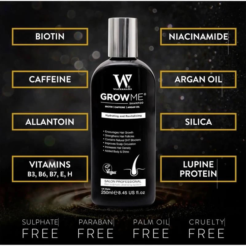 Grow Me Shampoo - Thicker - Stronger Growth - Longer looking hair - Premium haircare - Upgrade to Watermans