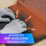 DefenderShield EMF Radiation Protection Computer Gloves - Use with Touch Screens, Keyboards, Tablets, Laptops and Cell Phones (One Large Pair)