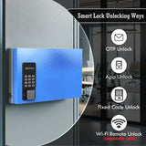 WeHere 24 Key Lock Box Wall Mount, APP Bluetooth/One Time Password Share/Wi-Fi Remote/Fixed Code/Key Unlock, Smart Key Cabinet, Key Organizer box for Apartment, Hotel, Office, House Key Manage