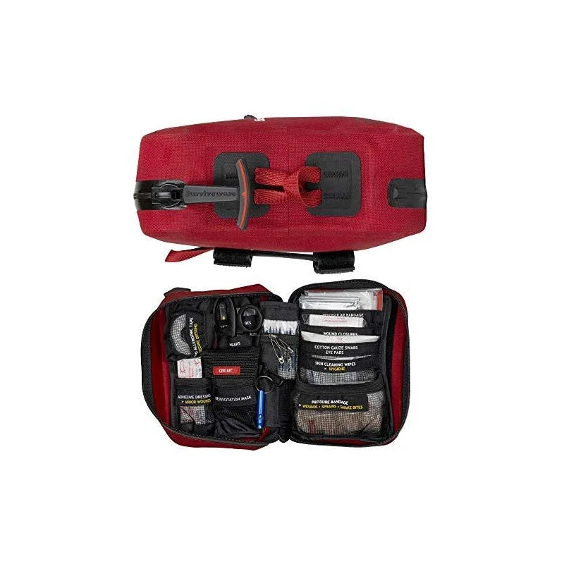 Surviveware Waterproof Premium First Aid Kit for Cars, Boats, Trucks, Hurricanes, Tropical Storms and Outdoor Emergencies - Small Kit - 100 Piece