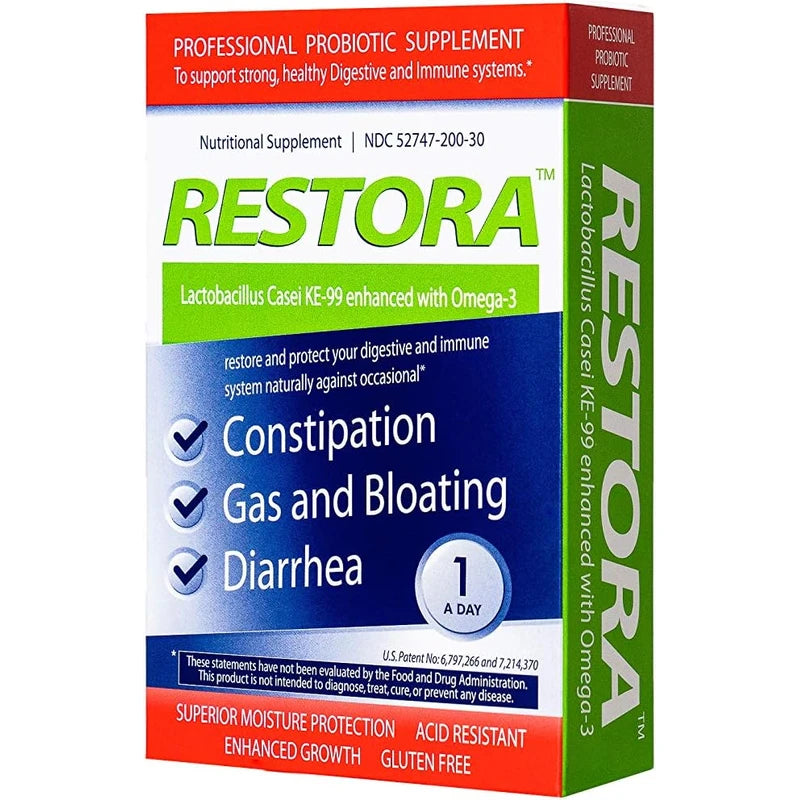 Restora Immunity Booster - Probiotic Formula with Omega-3 for Gut Health & Enhanced Resistance