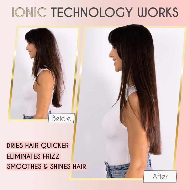 ELLA BELLA® Professional Smart Ionic Hair Dryer with Diffuser • Negative Ion Blow Dryer • Intelligent Heat Control & Wind Speeds • Suitable All Hair Types