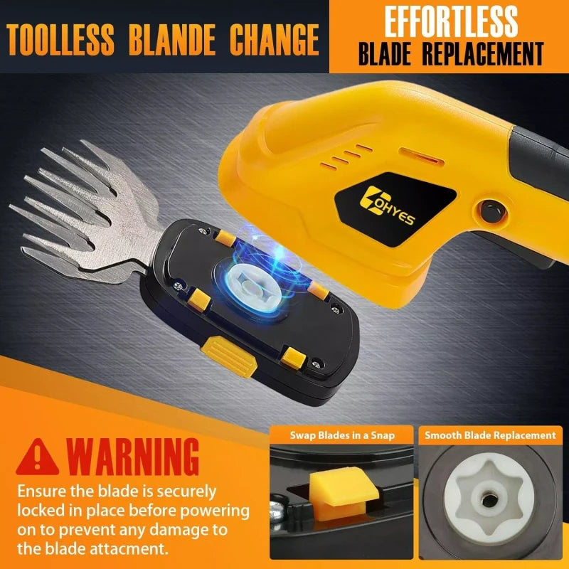 ohyes Cordless Hedge Trimmer Compatible with DeWALT 20v Max Battery 2 in 1 Grass Trimmer for Yard & Lawn(Battery not Included)