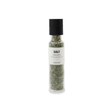Nicolas Vahe Sea Salt with Wild Garlic, Ceramic Salt and Herb Mill, French Sea Salt in Danish Design