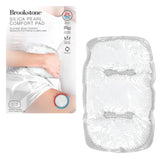 Brookstone Silica Pearl Comfort Pad - Ice Pack with Strap, Silicone Bead Therapy Reduces Puffiness & Swelling, C Section Ice Pack, Gel Heating Pad, Hot or Cold Reusable Soothing & Calming (White)