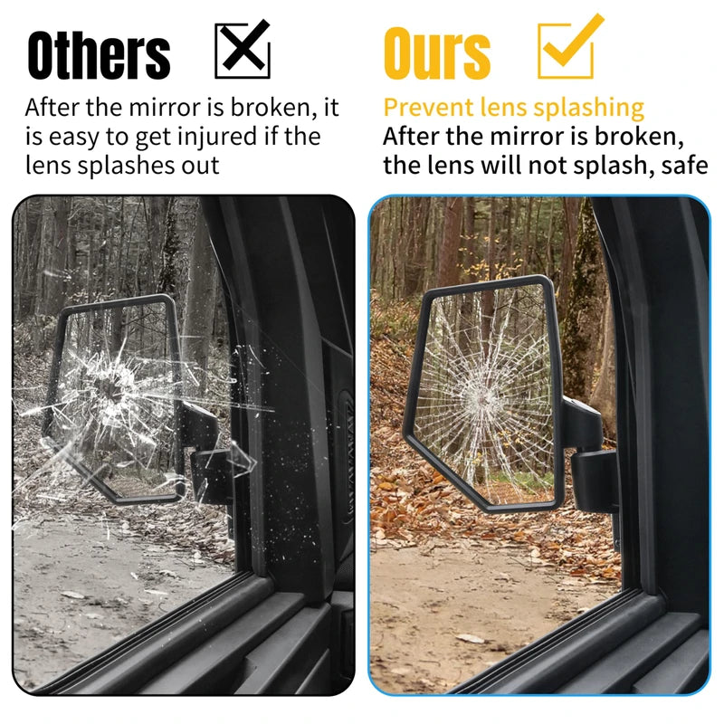 SLORIMOD Door-Mounted Side Mirrors for Ranger XD 1500 24-25, Adjustable Folding Side Rearview Mirrors for Polaris Ranger XD 1500/Crew XD 1500 2024 2025 Accessories, 2PCS, Replace# 2889862