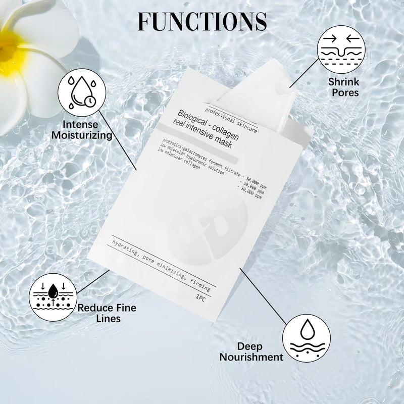 Skaind Collagen Glow Mask Overnight - HydraGlow Deep Face Mask, Bio-Collagen Mask, Hydrating Overnight Hydrogel Mask, Revitalize Your Skin with Low Molecular Weight Collagen Mask (1 box of 4 pieces)