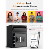 FORFEND Smart Home Safe | WiFi Safe Box App Lock/Alarm | Voice Command, Kidnap Alarm, Tamper Detect, Frozen Mode, Sub Account| Digital Safe Anti Theft