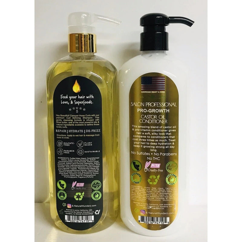 Castor Oil Pro Growth Shampoo & Conditioner w/ Shea Butter 32 fl oz Each