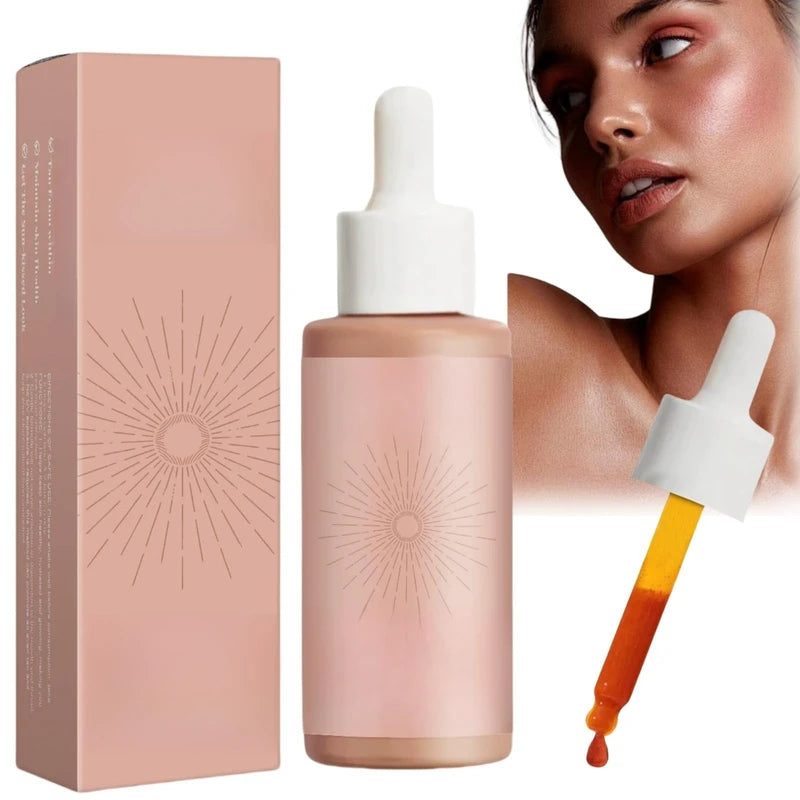 60ML Zeria Sunless Tanning Drops,Zeria Tanning Drops U Drink,Tan-ning D-rops Self Tanner,Dolcelove T-anning D-rops
