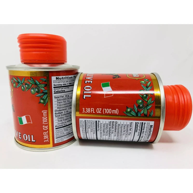 PARTANNA Extra Virgin Olive Oil *Set of Two* Mini Tin 3.4 fl oz Product of Italy