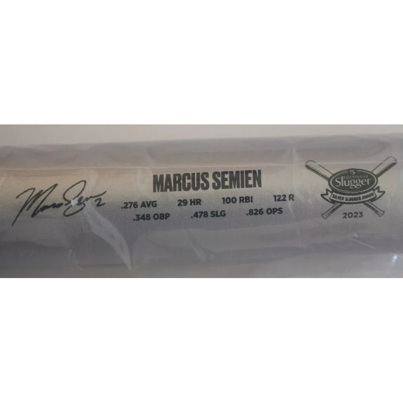 2024 COREY SEAGER & MARCUS SEMIEN TEXAS RANGERS SILVER SLUGGER BAT (SGA) - NEW