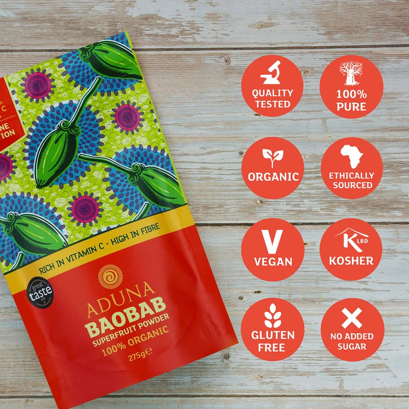 Aduna Non-Heating baobabusu-pa-huru-tupauda- (Baobab Fruit Pulp Powder) , , ,