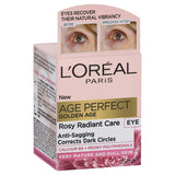 L’Oréal Paris Eye Cream, Rosy Radiant Care,Corrects Dark Circles, Anti-Sagging, for Mature to Dull Skin, Age Perfect Golden Age, 15ml